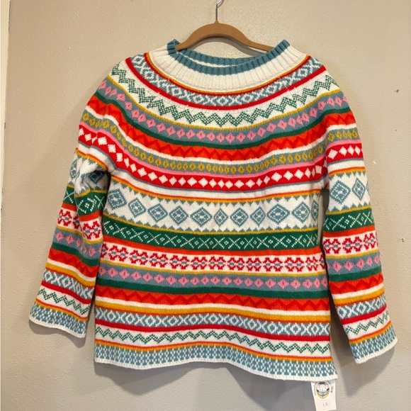 Sweaters - Colorful Fair Isle Nordic Sweater Cozy Winter Ski Lodge Knit Boden Style L